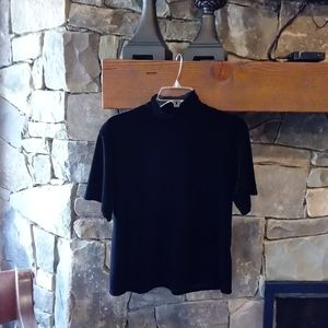 Black short sleeve mock turtleneck